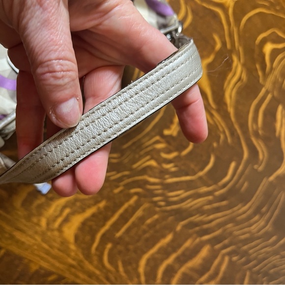 Coach Madison Sabrina Opt Art mini Purple and Gray Geometric Shoulder Bag - Picture 9 of 10